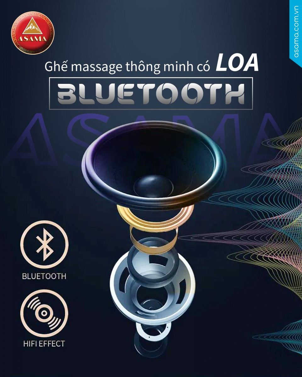 ghế massage Asama trang bị loa bluetooth hiện đại