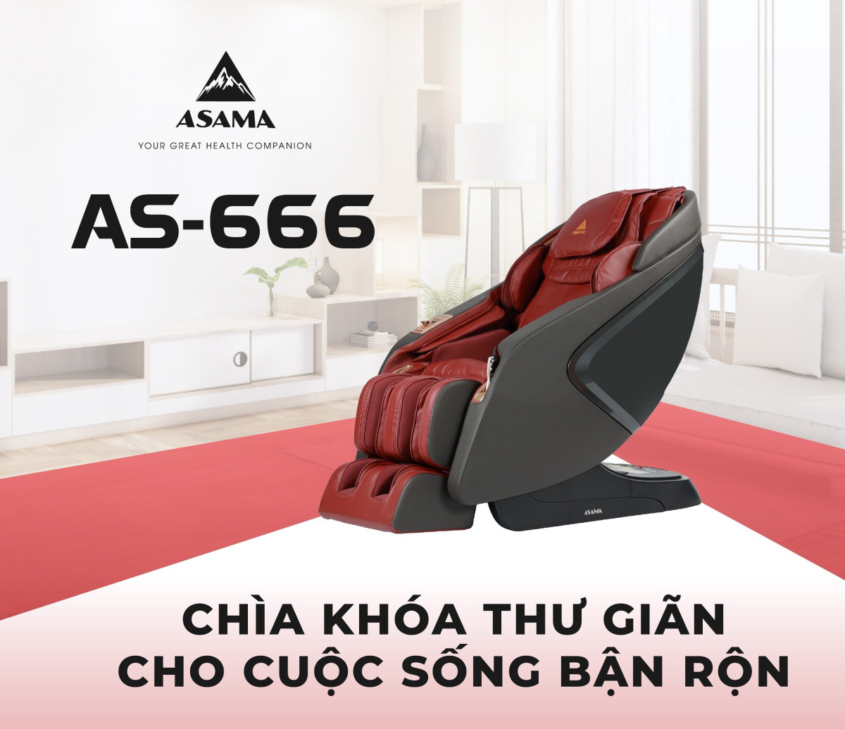 GHẾ MASSAGE ASAMA AS-666 - CHÌA KHÓA THƯ GIÃN CHO CUỘC SỐNG BẬN RỘN 