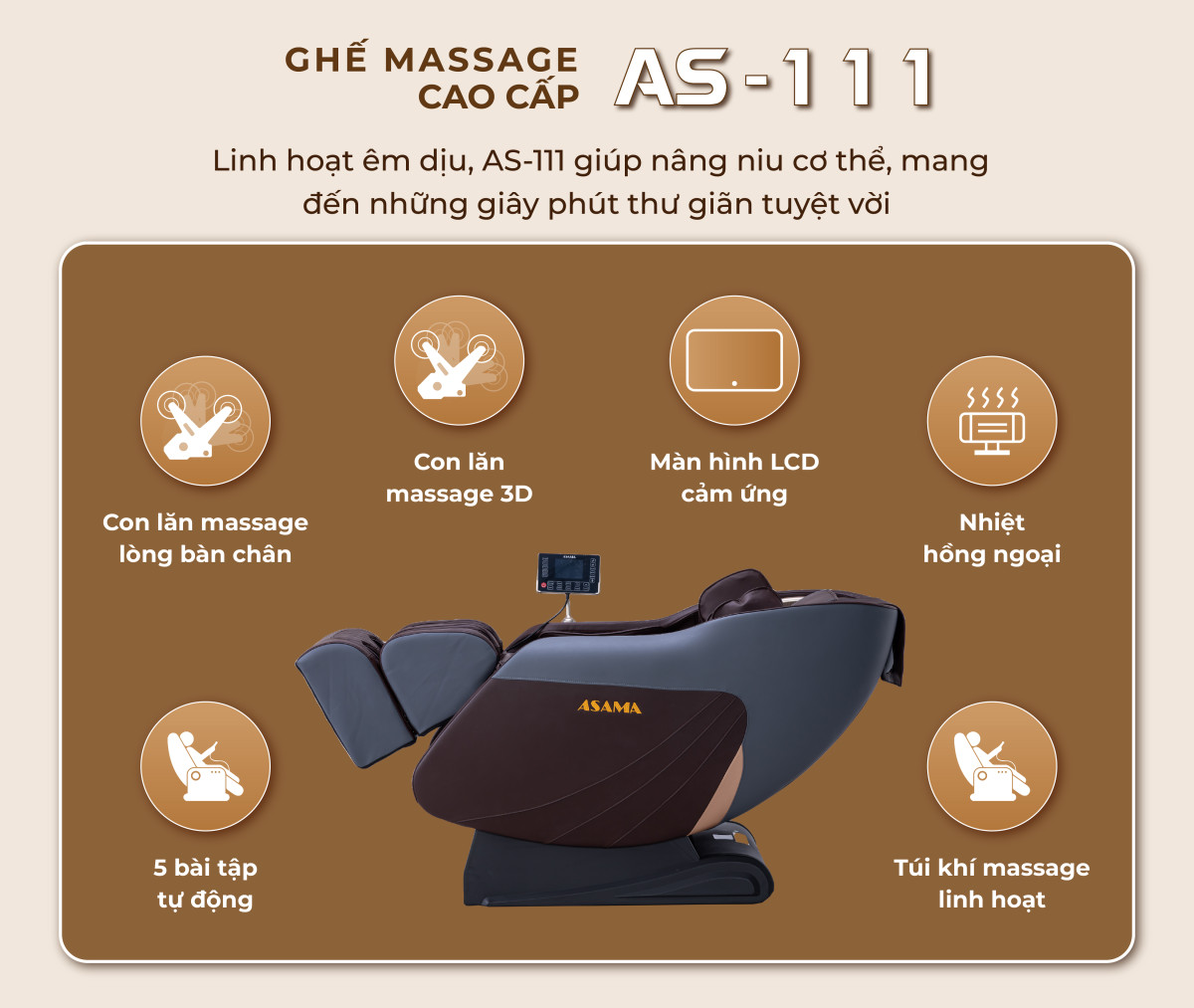 GHẾ MASSAGE AS - 111 GHẾ MASSAGE CAO CẤP