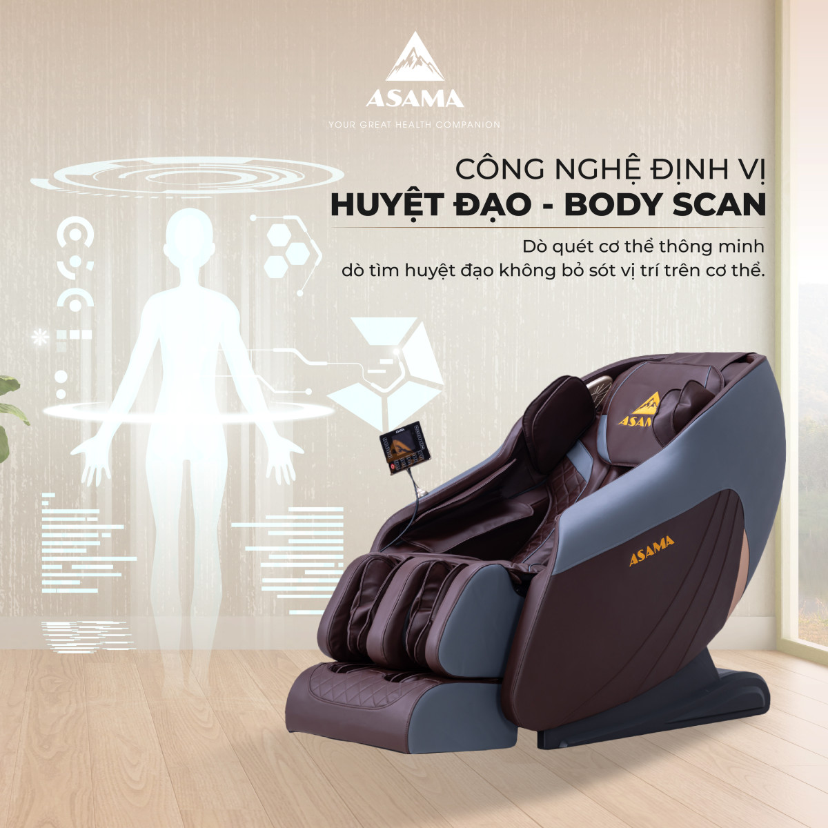 ghế massage Asama AS111 S công nghệ scanbody