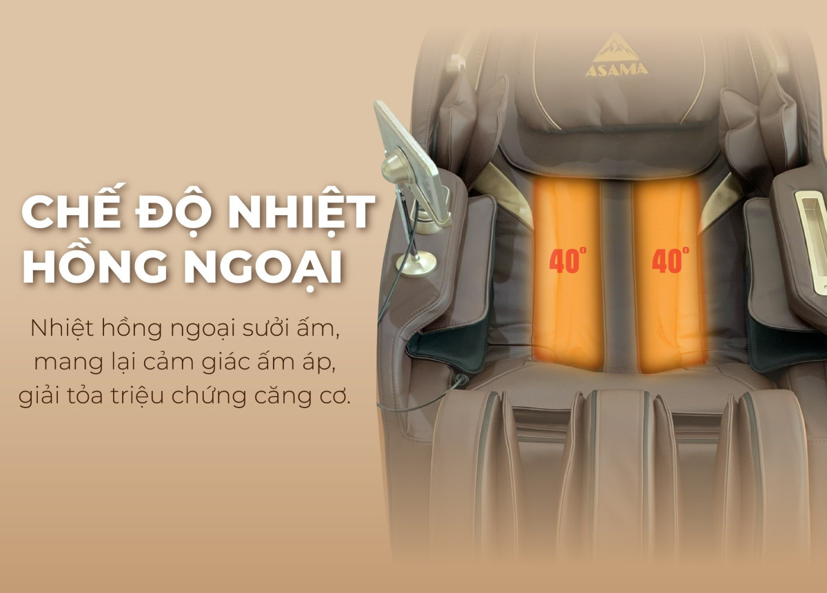 GHẾ MASSAGE ASAMA AS200 MASSAGE NHIỆT HỒNG NGOẠI TRỊ LIỆU