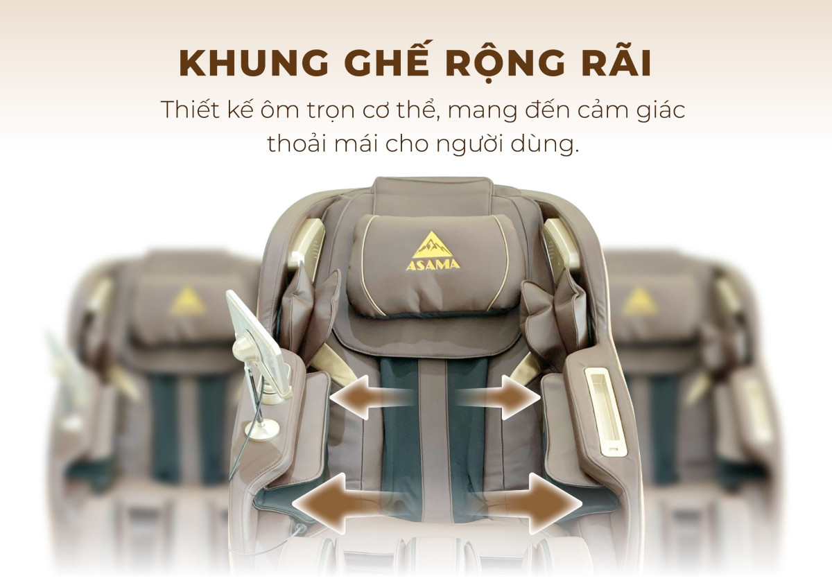 GHẾ MASSAGE ASAMA AS200 KHUNG GHẾ RỘNG RÃI