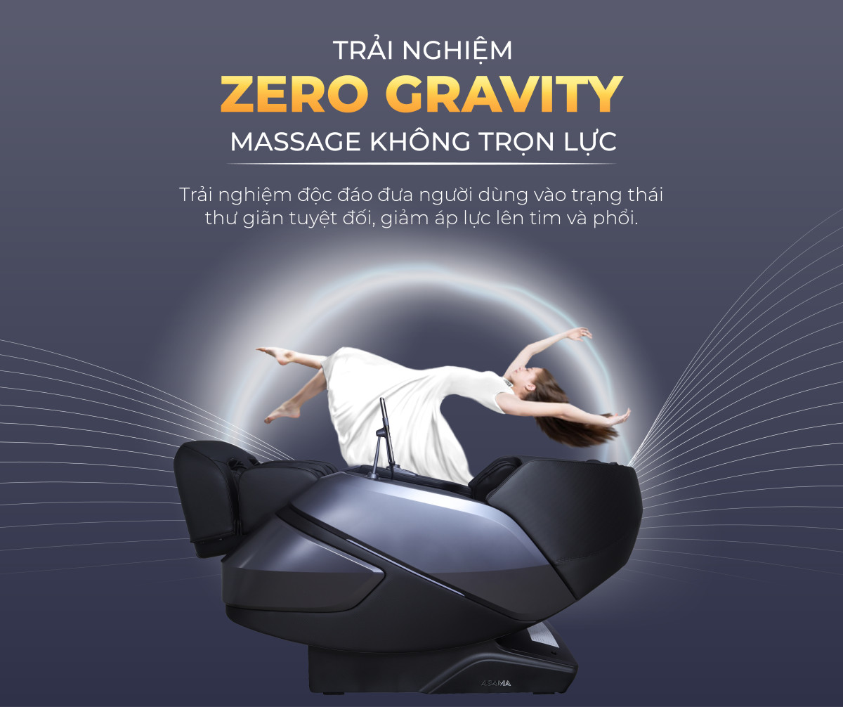 ghế massage cao cấp Asama AS999 chế độ massage không trọng lực hiện đại