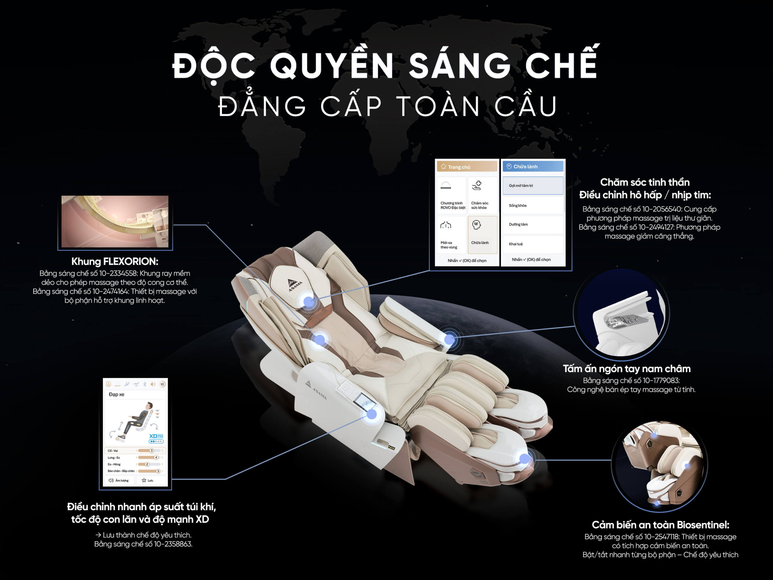 ghế massage Asama K-klex độc quyền chế tác toàn cầu